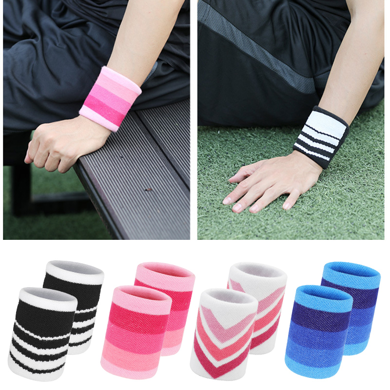 Wristband Pair Sweat - 1 pasang warna-warni katun poliester dewasa