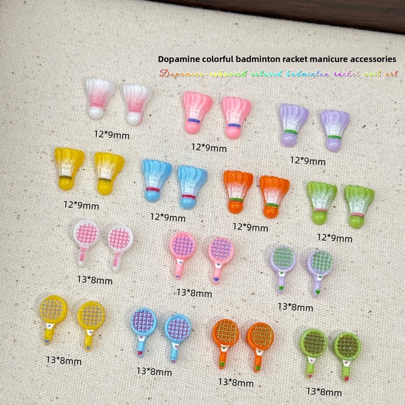 20pcs Hiasan Kuku Mini Kartun  - Badminton Minion ulasan dan harga