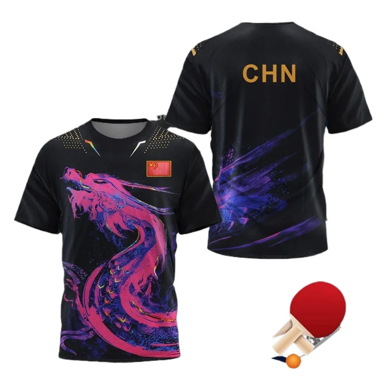 Kaus Grafis Tenis Meja CHINA D - Badminton Outfit ulasan dan harga